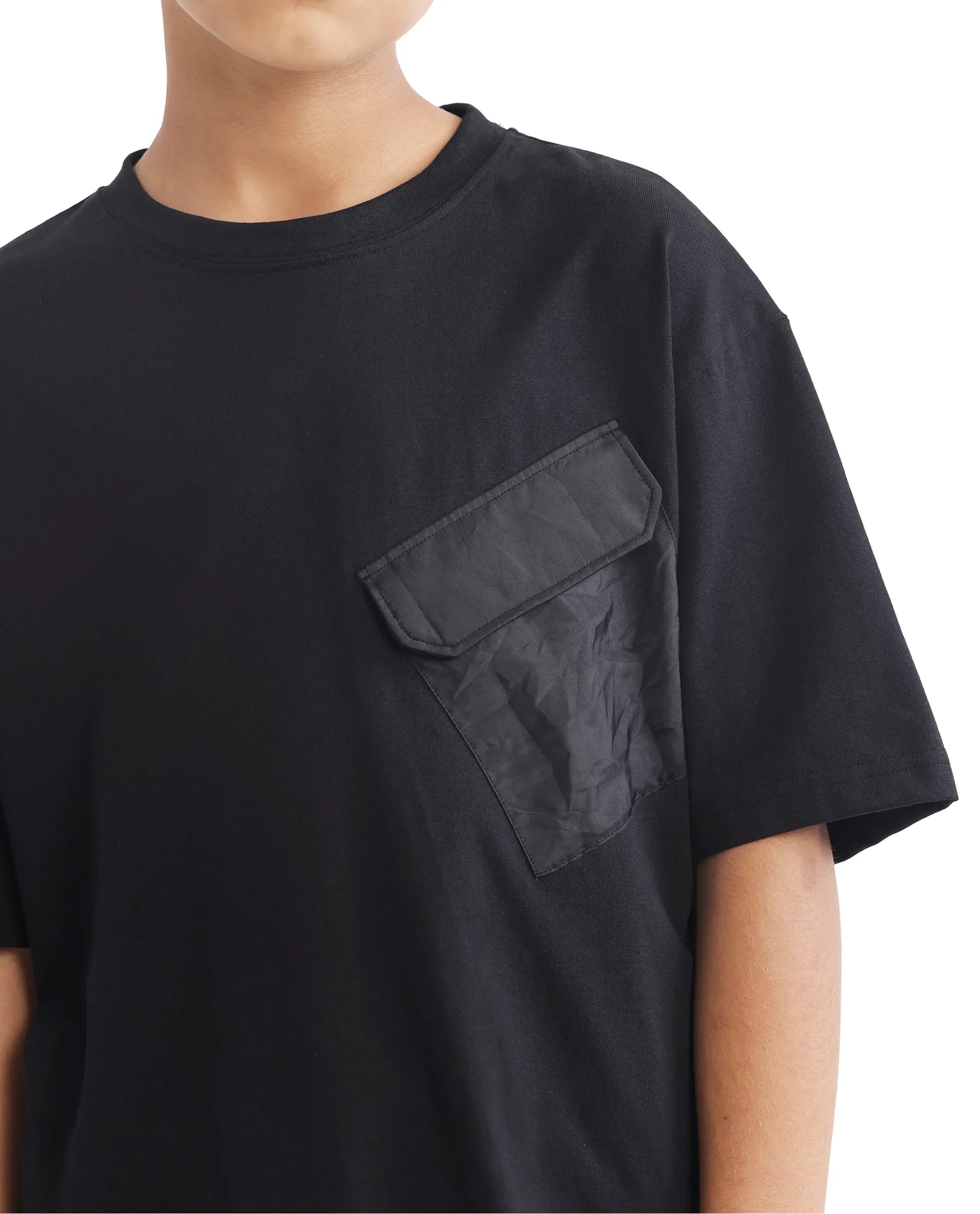 Graphic Back Print Boxy T-Shirt Portz - Black