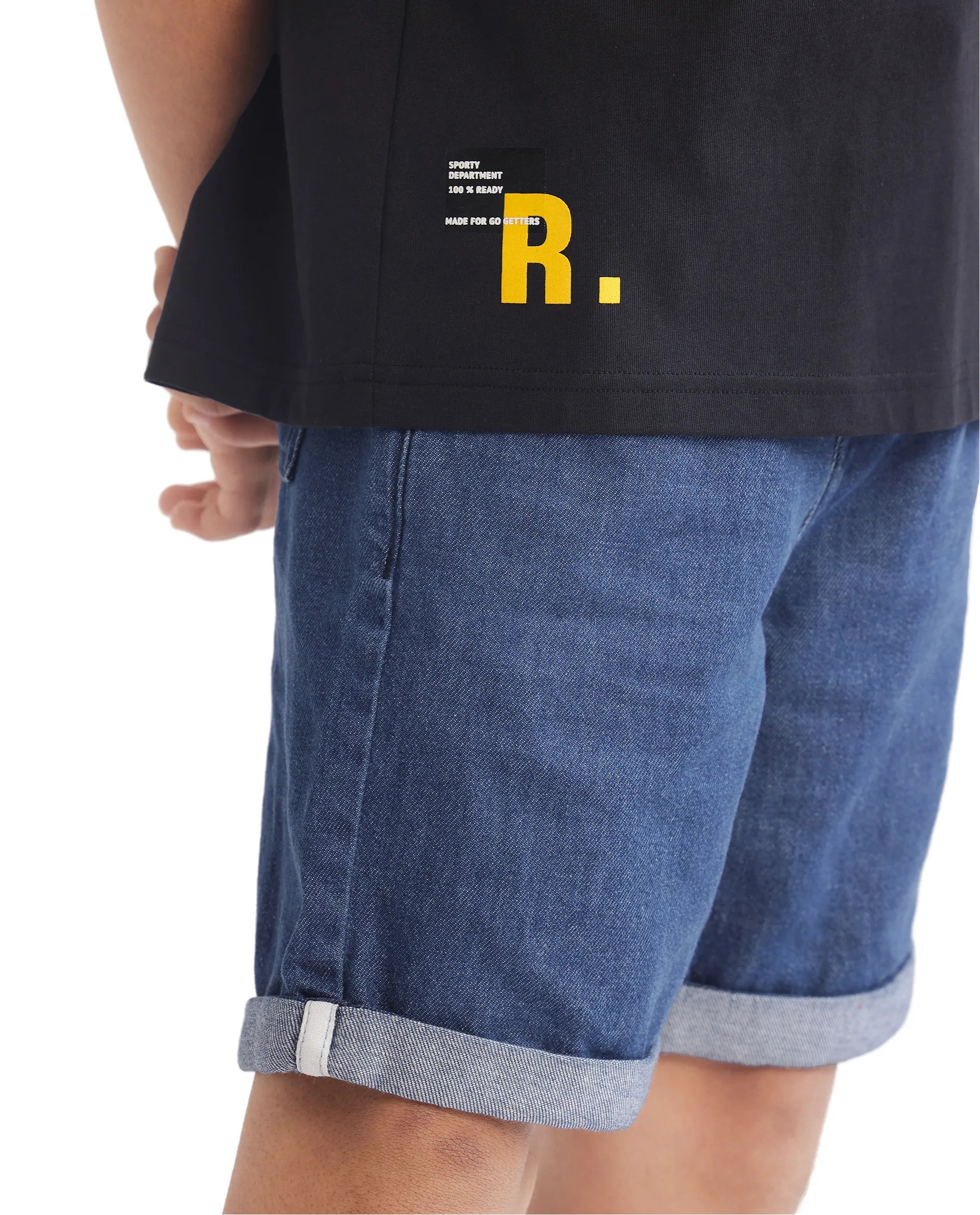 Graphic Back Print Boxy T-Shirt Portz - Black