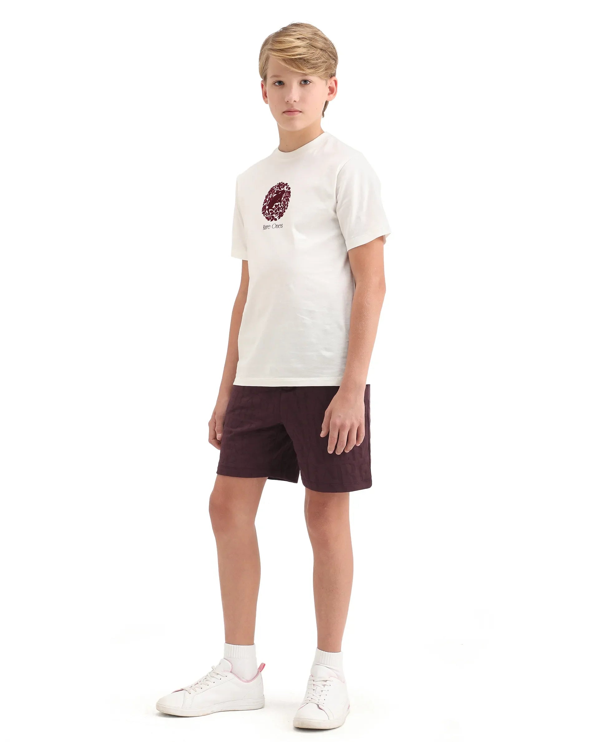 Rare Ones Kids Alti-B Brown Polyester Blend Drawstring Closure All Over Print Regular Fit Shorts