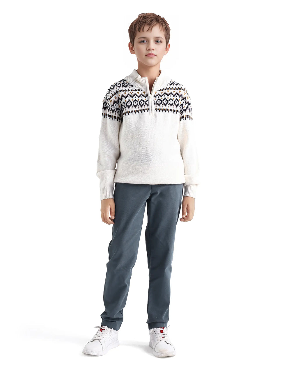 Rare Ones Kids Arne-K Dusky Blue Cotton Solid Button Closure Regular Fit Trouser