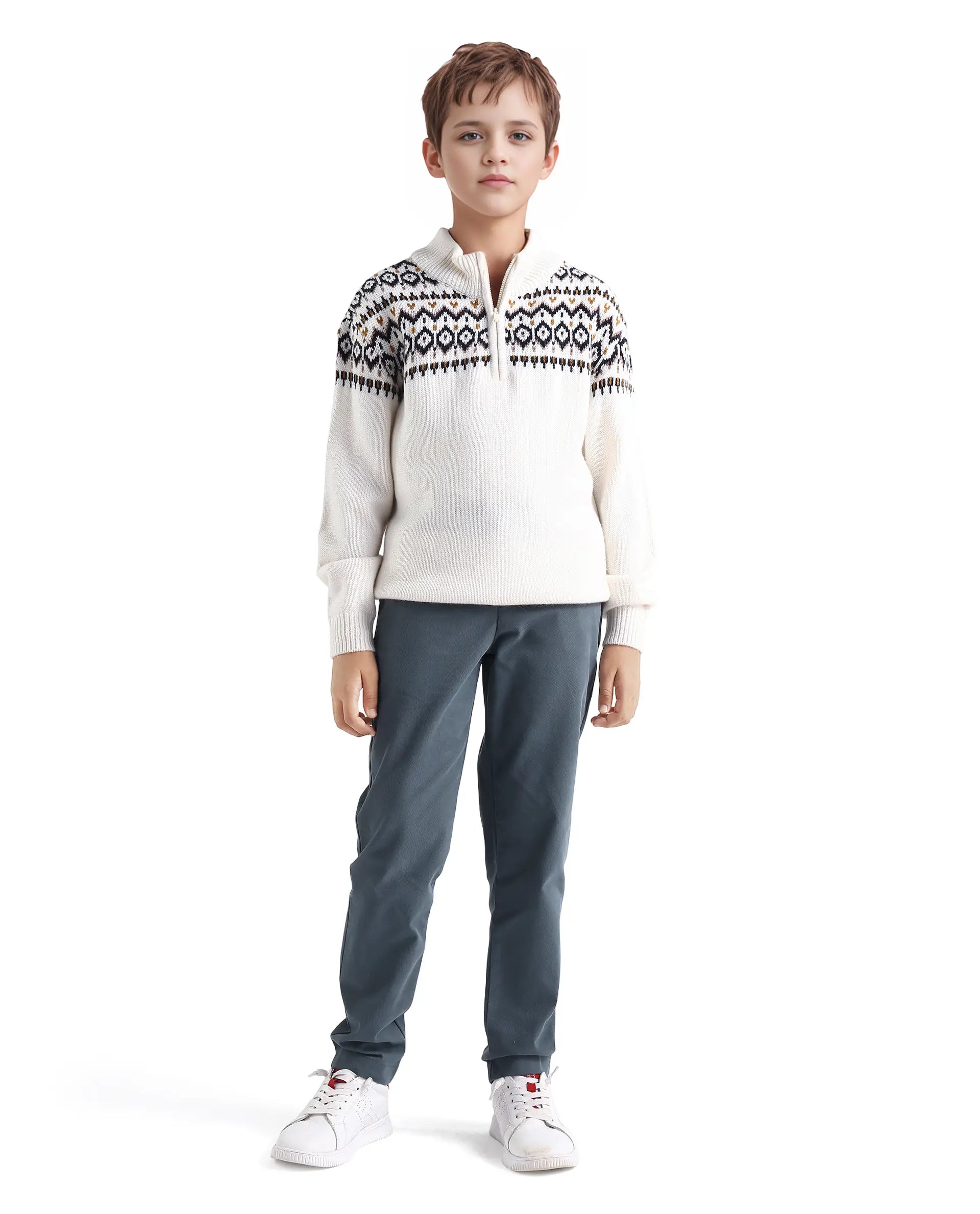 Rare Ones Kids Arne-K Dusky Blue Cotton Solid Button Closure Regular Fit Trouser