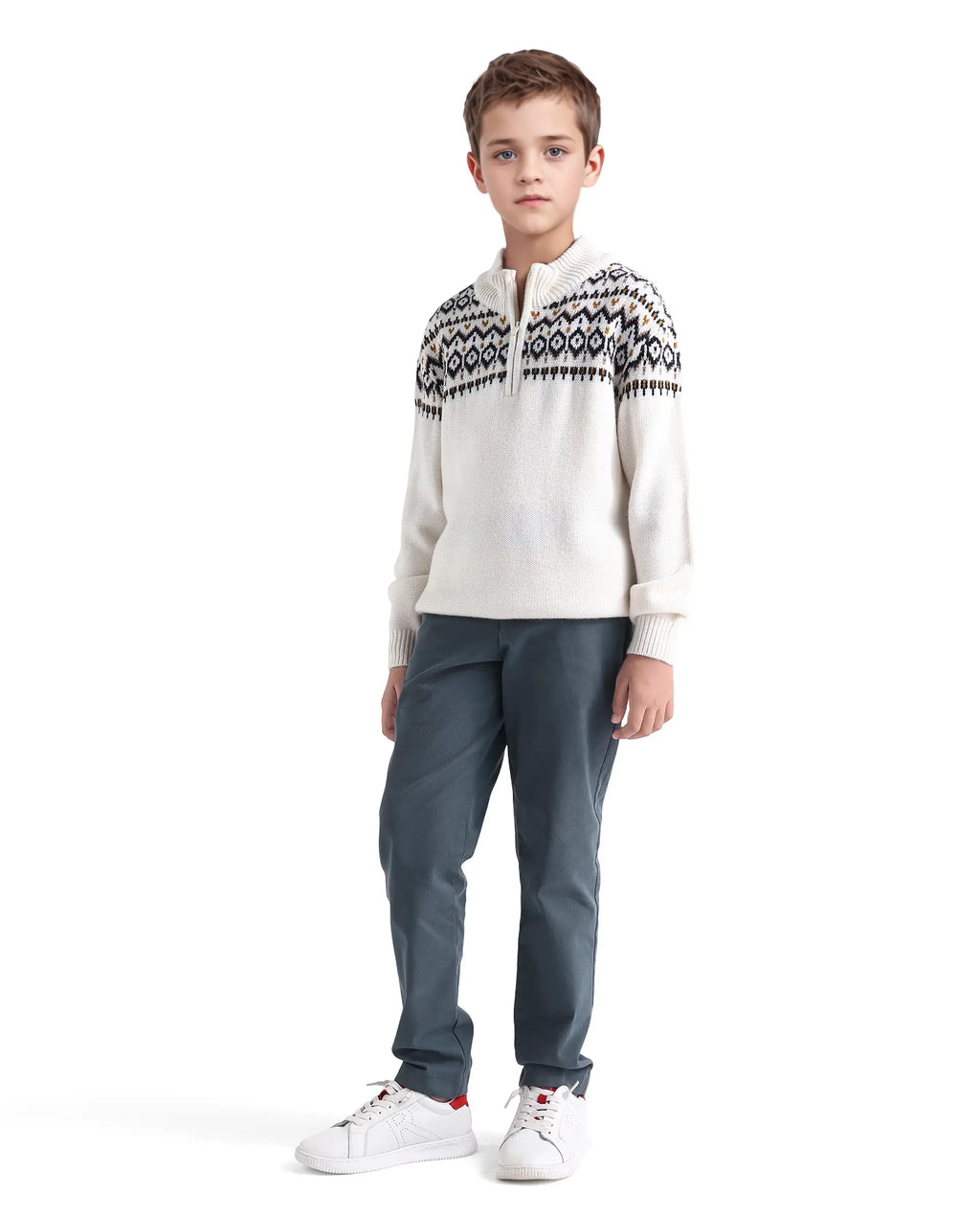 Rare Ones Kids Arne-K Dusky Blue Cotton Solid Button Closure Regular Fit Trouser