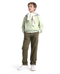 Rare Ones Kids Arne-K Olive Cotton Solid Button Closure Regular Fit Trouser