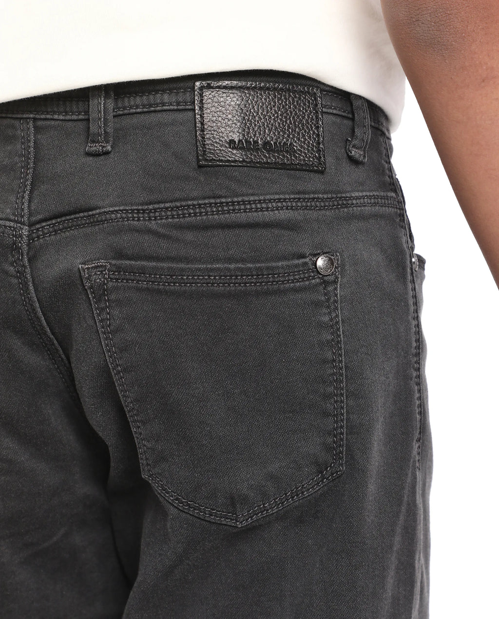 Rare Ones Kid's Corvo-K Grey Cotton Blend Fabric Regular Fit Plain Jeans