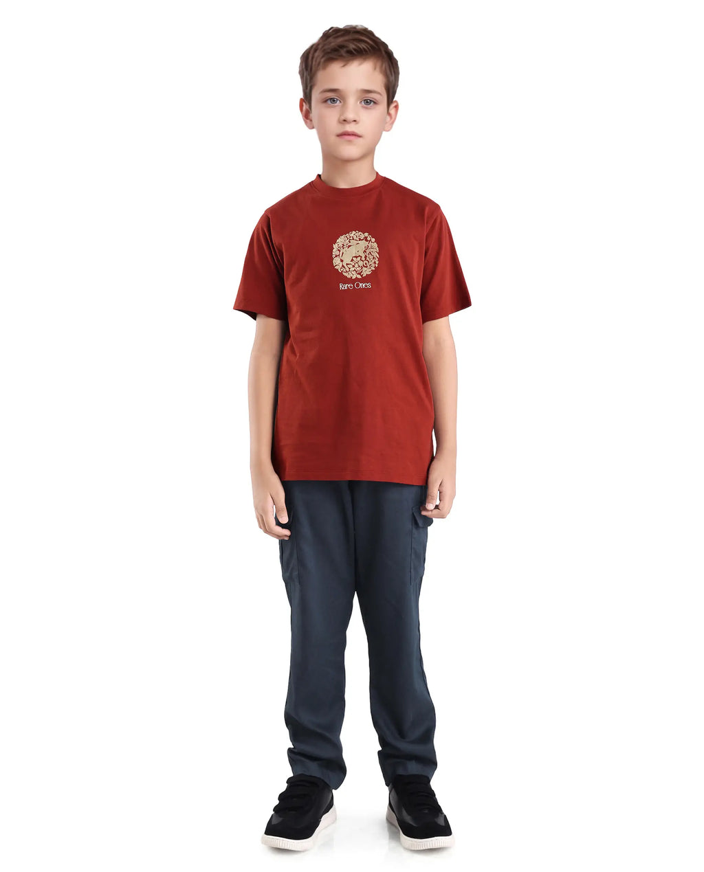Rare Ones Kids Glin-B Navy Cotton Solid Button Closure Regular Fit Trouser
