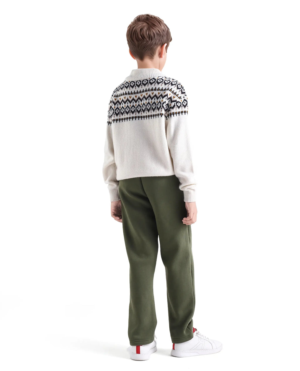 Rare Ones Kids Itali-B Olive Cotton Blend Drawsring Closure Straight Fit Trackpant